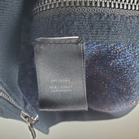 Marc by Marc Jacobs Sasha Sweater Womens XS Black Blue Leopard Gold Metallic - Picture 8 of 12